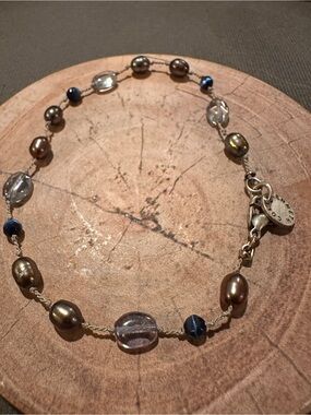 Kenneth Cole Brown Pearl & glass bead bracelet